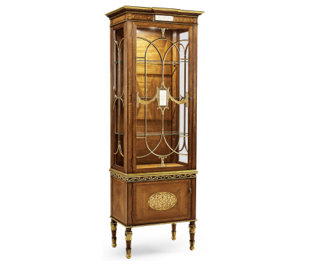 Narrow Satinwood Display Cabinet