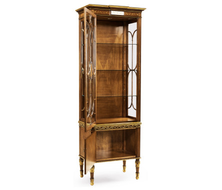 Narrow Satinwood Display Cabinet