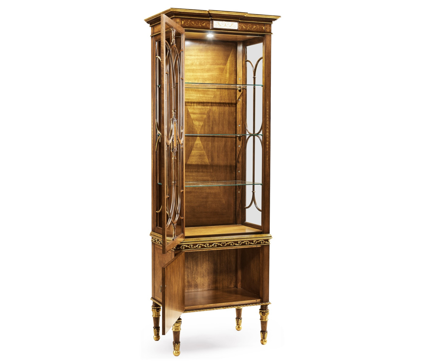 Narrow Satinwood Display Cabinet