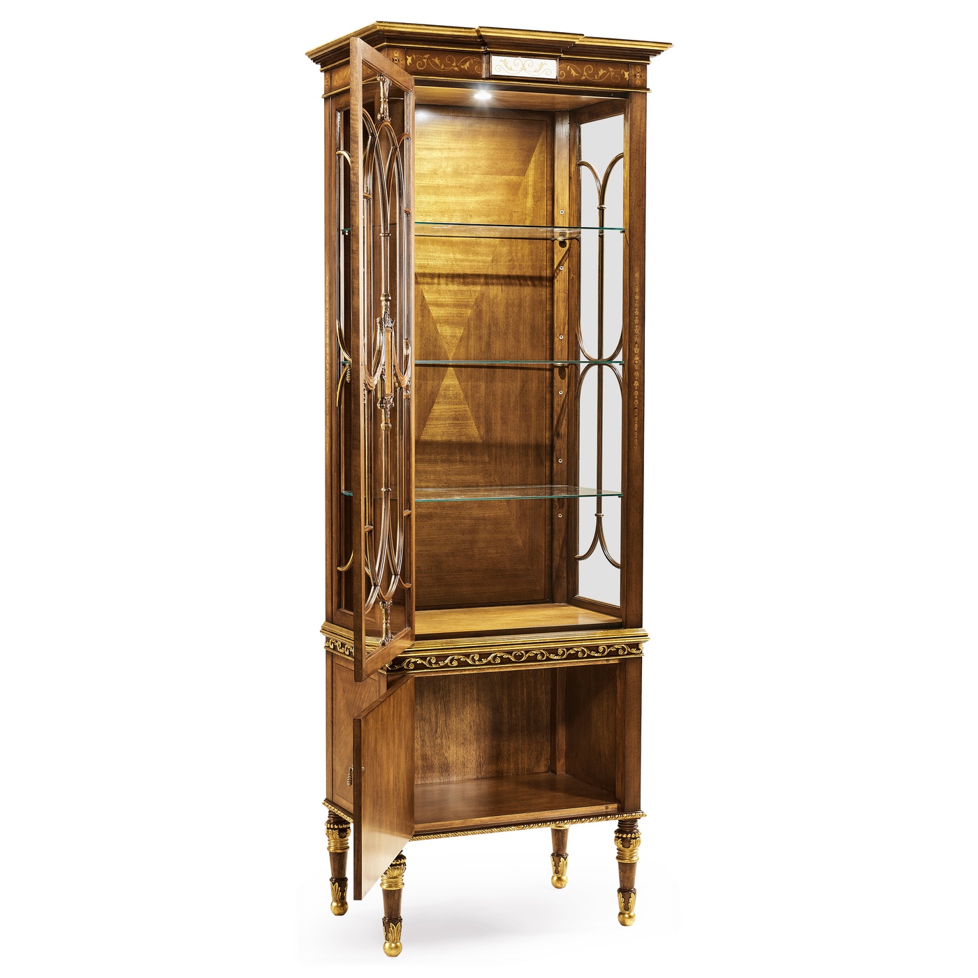 Narrow Satinwood Display Cabinet