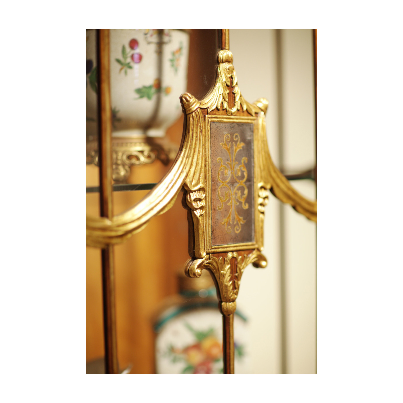 Narrow Satinwood Display Cabinet