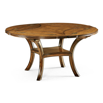 Figured Walnut Square to Circle Dining Table 42