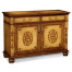 Raised veneer two door cabinet