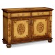 Raised veneer two door cabinet