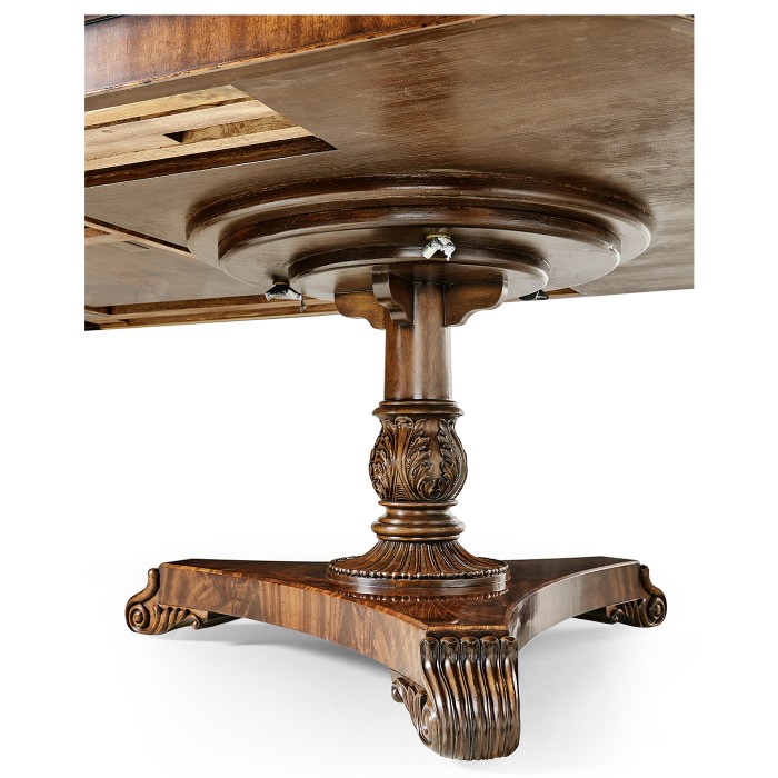 Crotch Walnut Triple Pedestal Dining Table 158