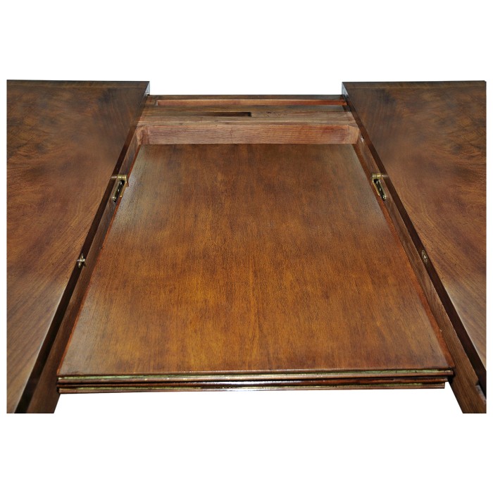 Crotch Walnut Triple Pedestal Dining Table 158
