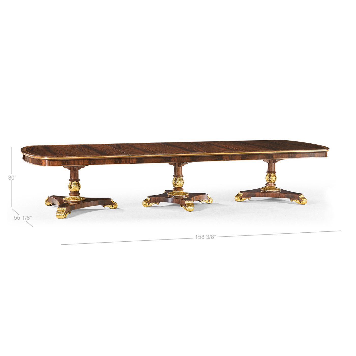 Triple Pedestal Dining Table (Gilded) 158