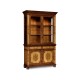 Raised veneer glazed cabinet with cupboards