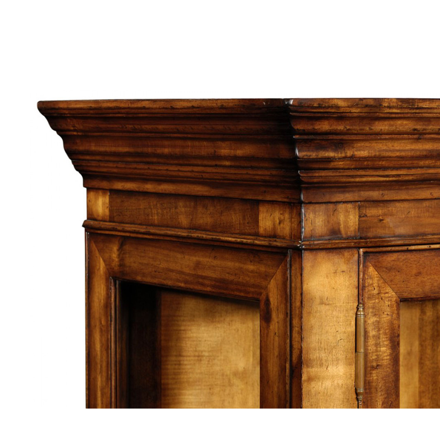 Raised veneer glazed cabinet with cupboards