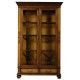 Raised veneer full length glazed cabinet with drawers