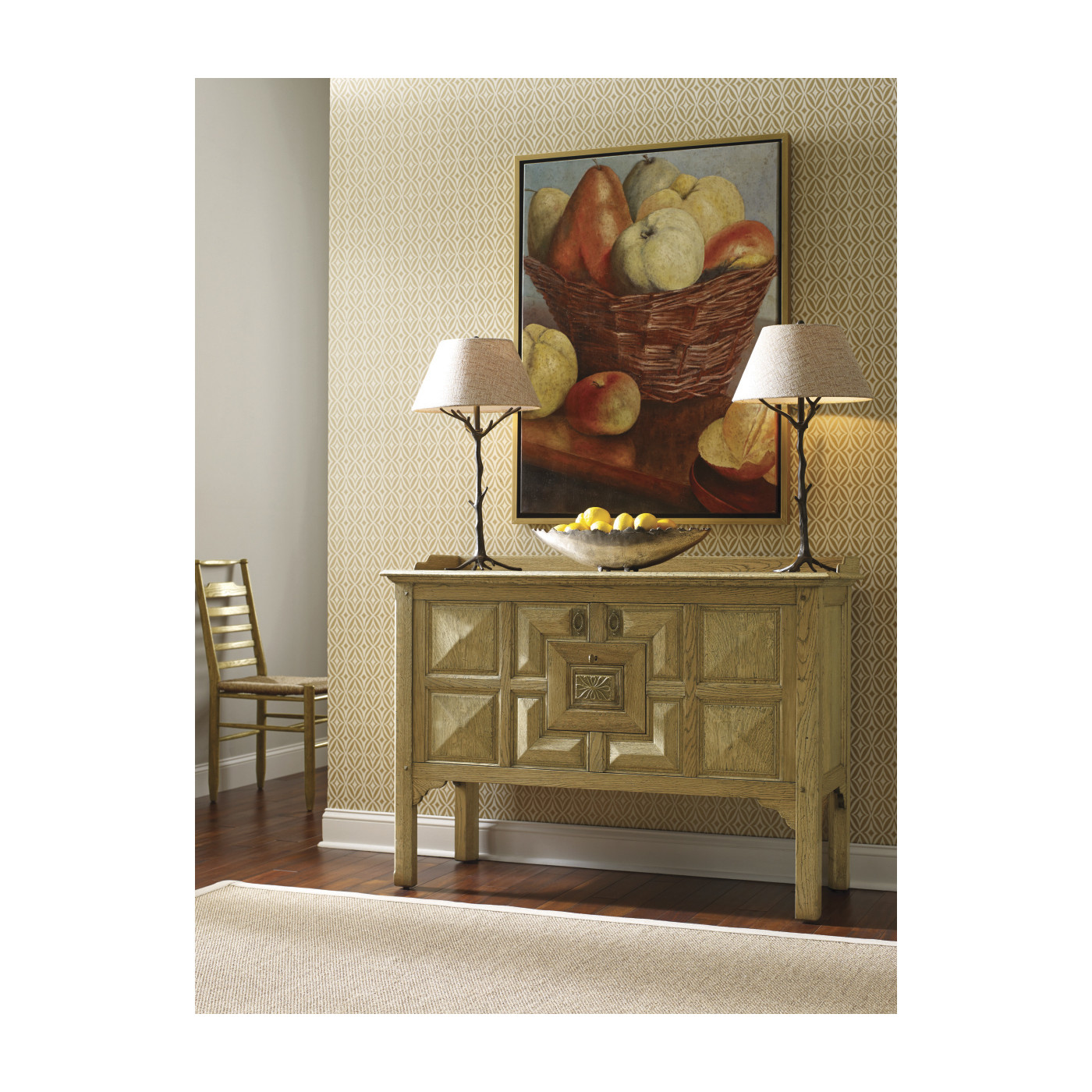 Tudor Style Grey Oak Cabinet