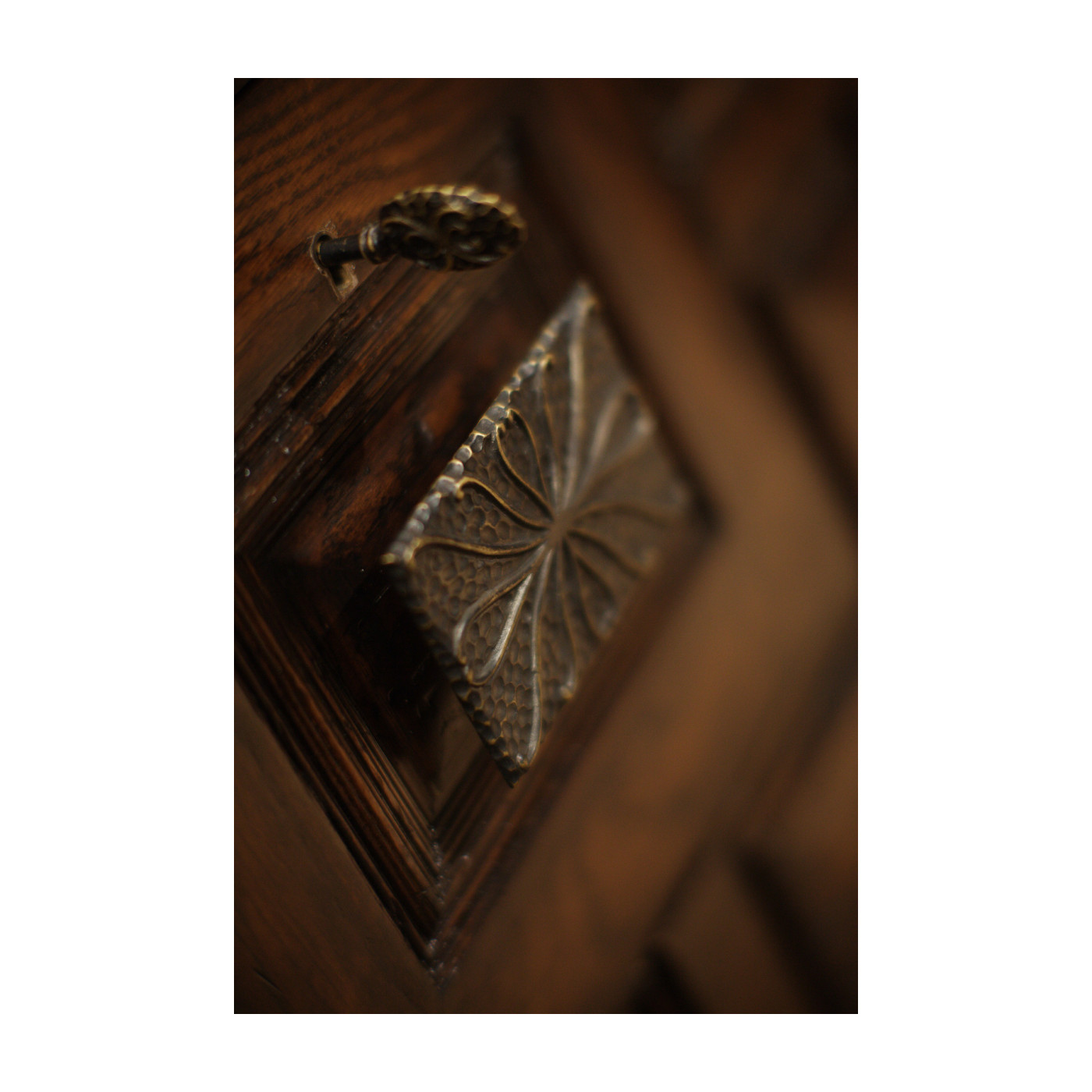 Tudor Style Grey Oak Cabinet