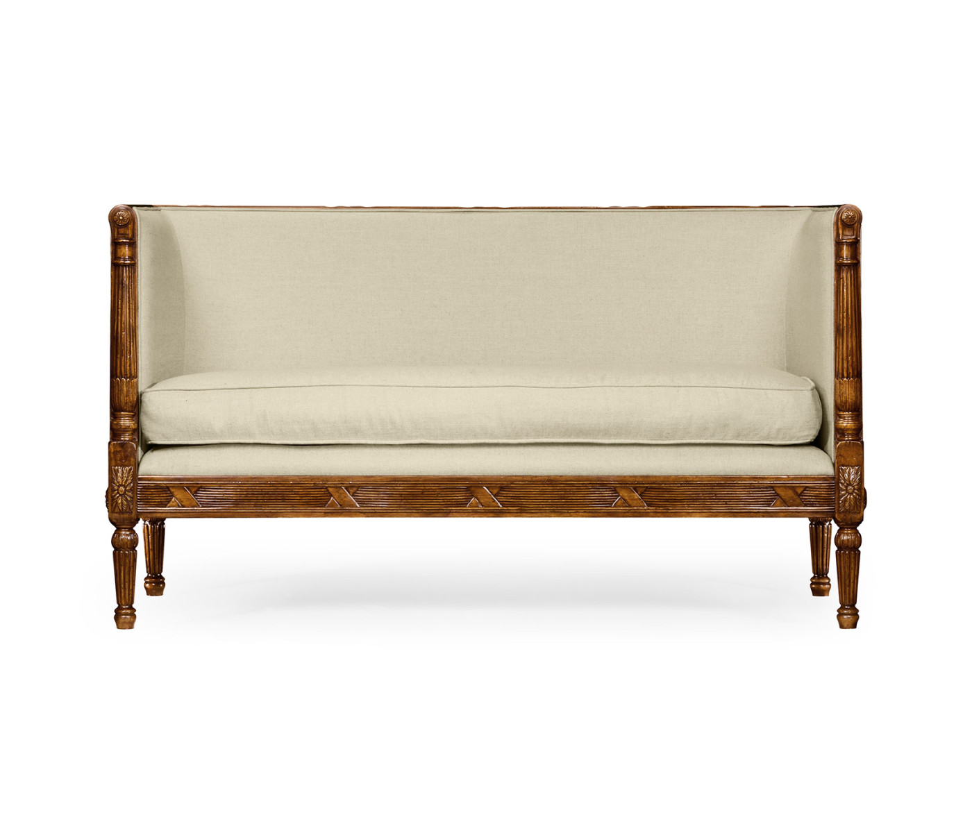 Regency Style Walnut Upholstered Settee