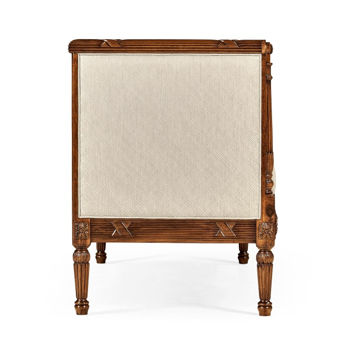 Regency Style Walnut Upholstered Settee