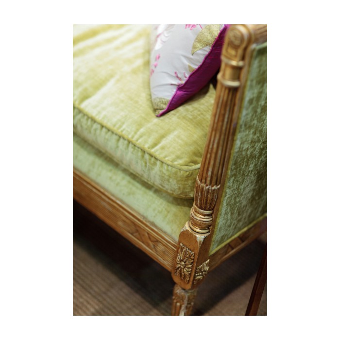 Regency Style Walnut Upholstered Settee