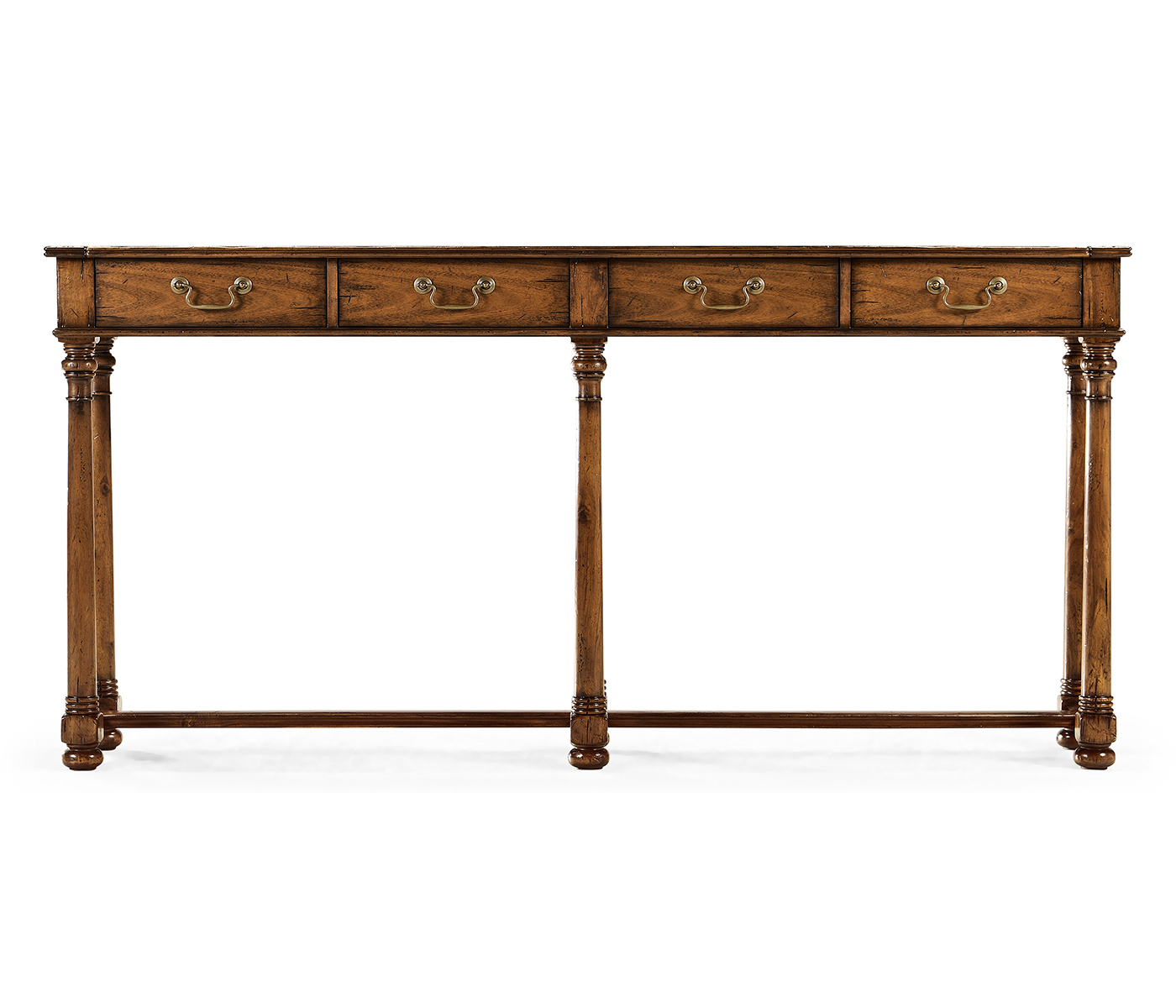 Large Walnut Oyster Parquet Console