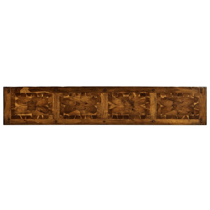 Large Walnut Oyster Parquet Console