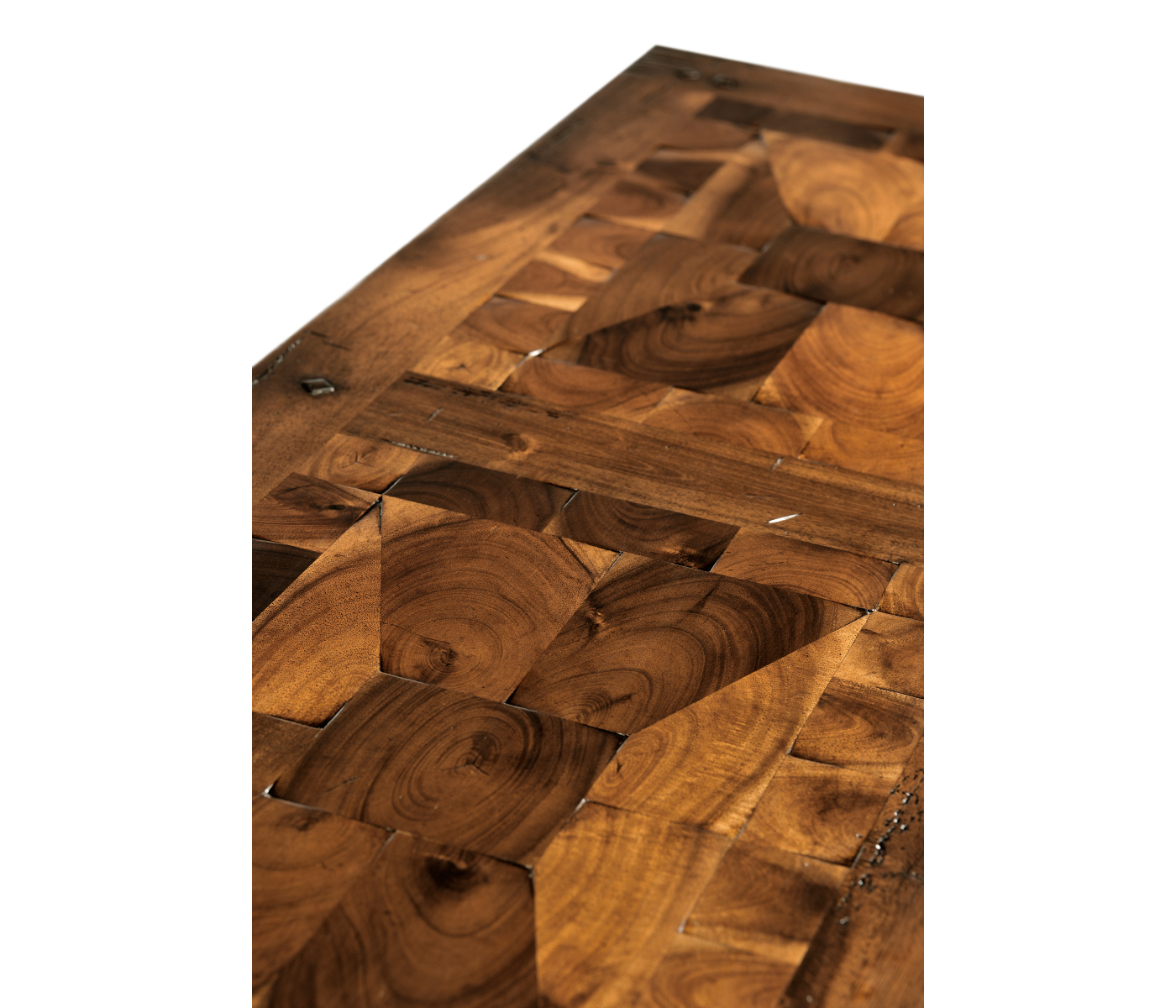 Large Walnut Oyster Parquet Console