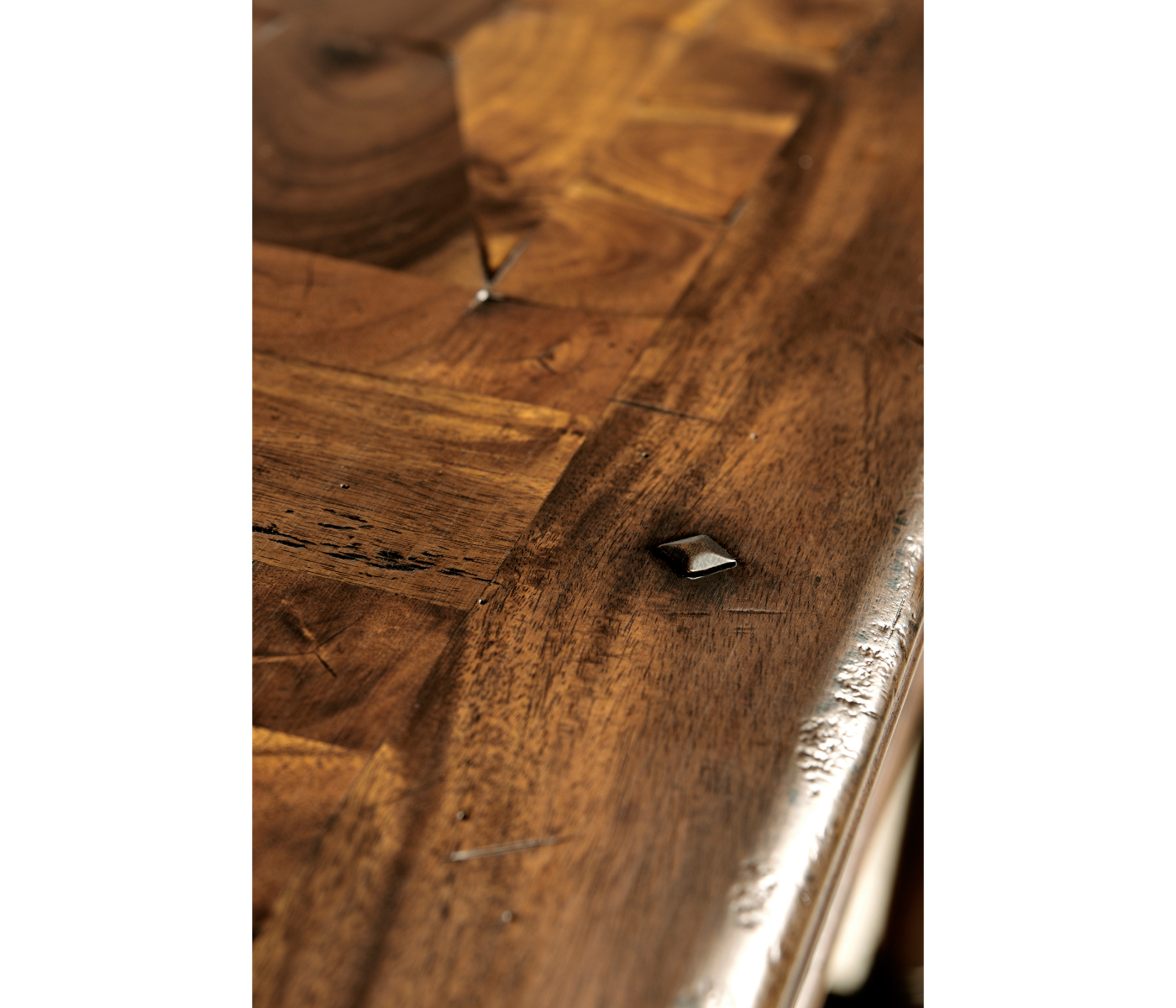 Large Walnut Oyster Parquet Console