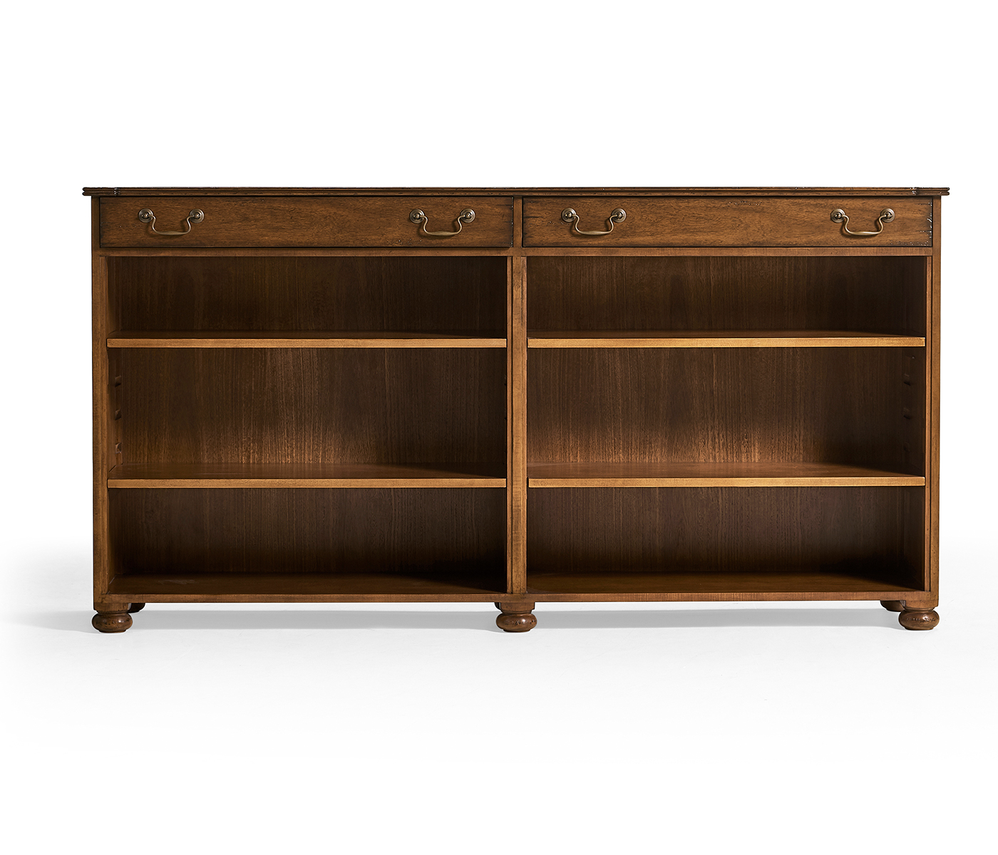 Walnut Oyster Double Open Bookcase
