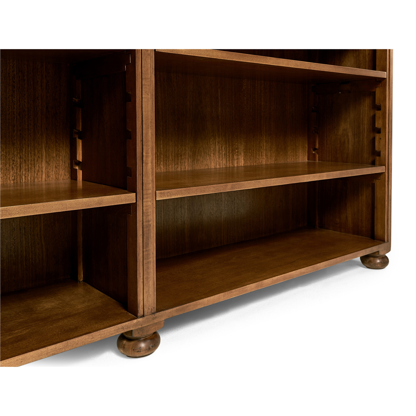 Walnut Oyster Double Open Bookcase