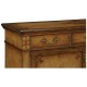 Raised veneer two door cabinet with three drawers