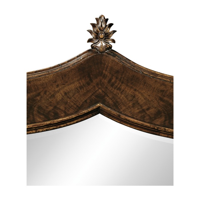 Gothic dark crotch walnut mirror