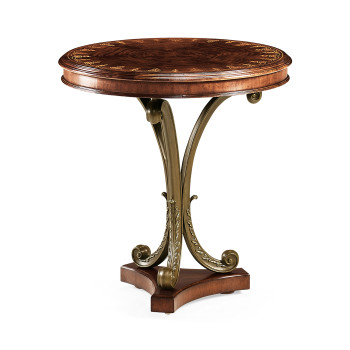 Mahogany & Brass Round Side Table