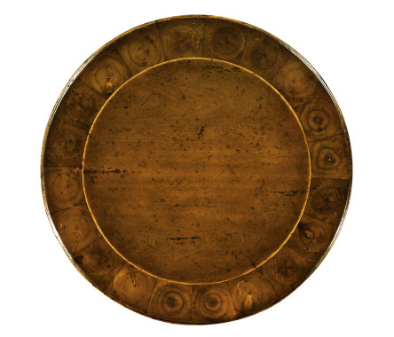 Small Walnut Oyster Round Lamp Table