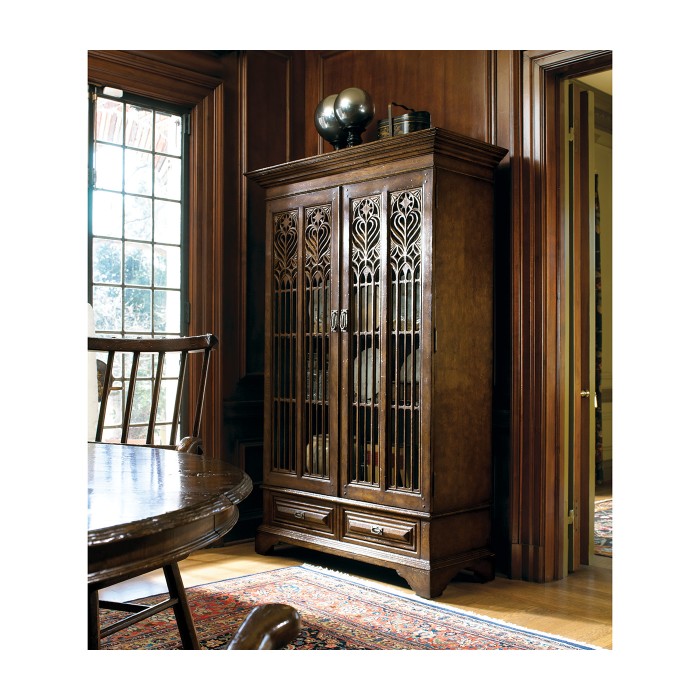 Gothic Natural Oak Display Cabinet