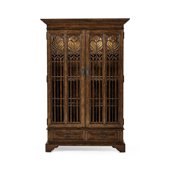 Gothic Dark Oak Display Cabinet