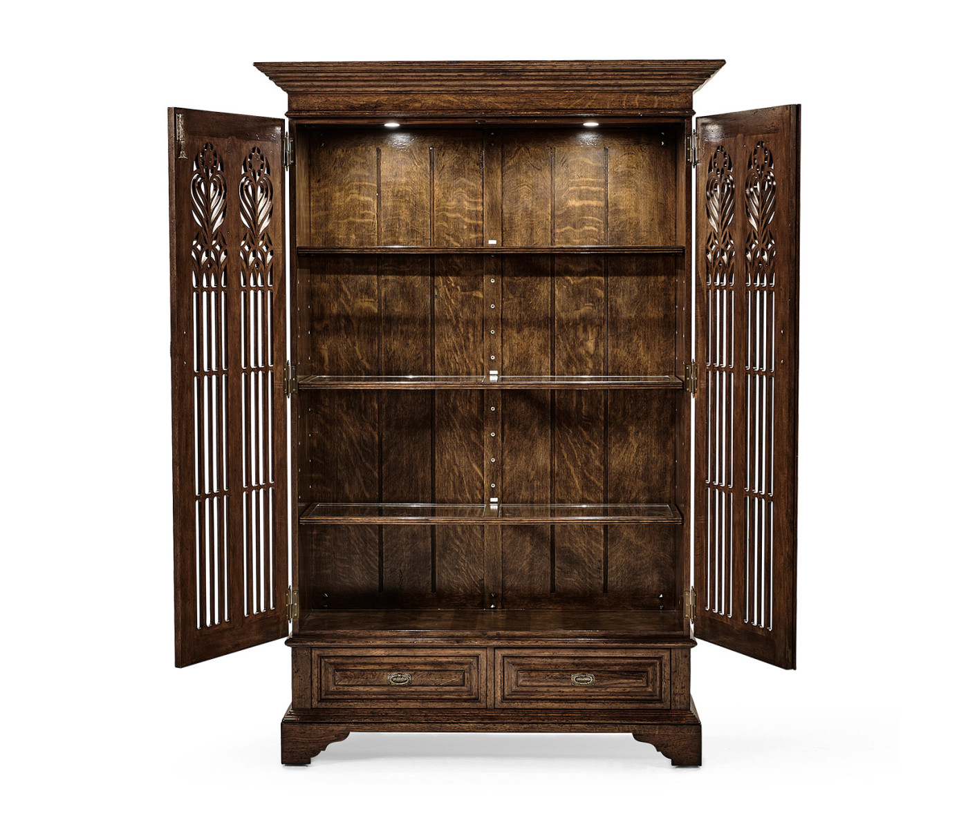 Gothic Dark Oak Display Cabinet