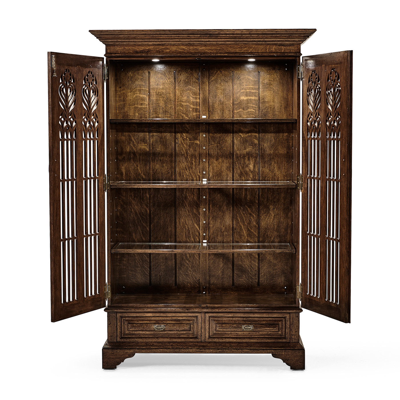 Gothic Dark Oak Display Cabinet
