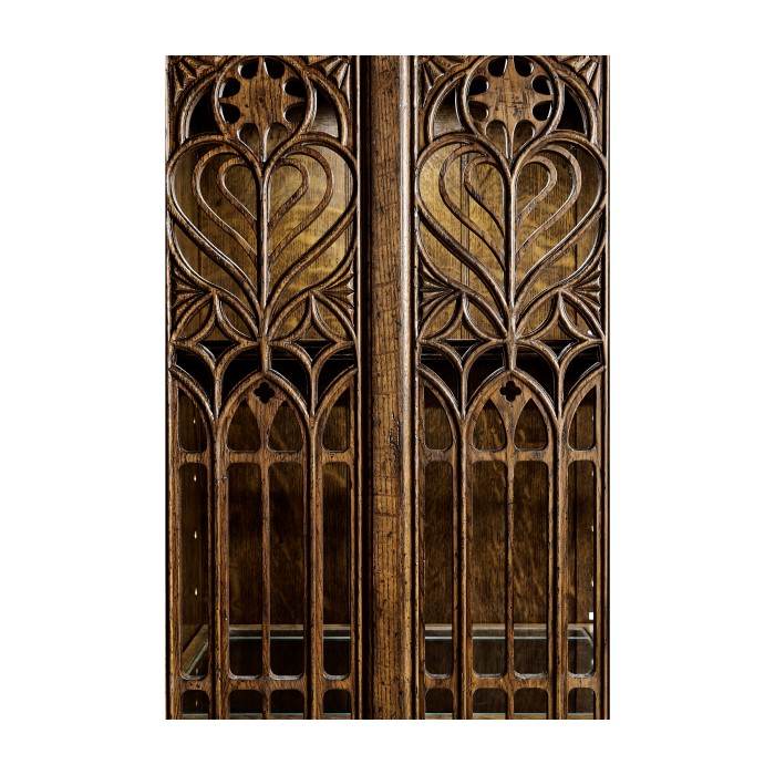Gothic Dark Oak Display Cabinet