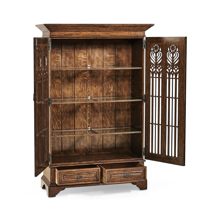 Gothic Dark Oak Display Cabinet