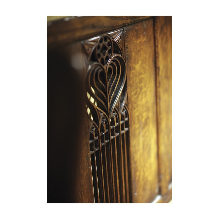 Gothic Dark Oak Display Cabinet