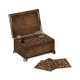 Dark Oak Drinks Coasters Box with Woven Effect
