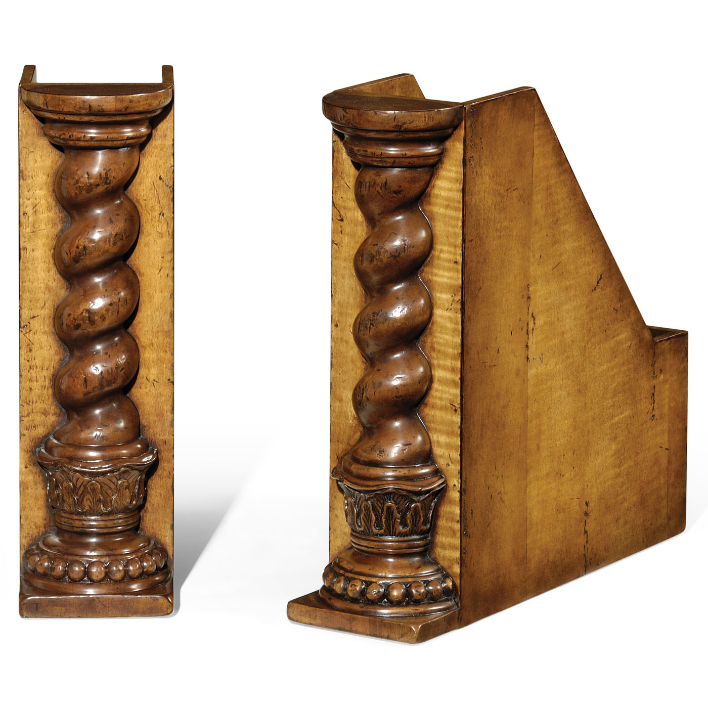 Pair of Twisted Column Box File Bookends