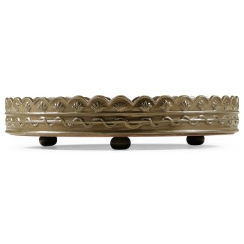 Small Circular Seaweed Marquetry Tray