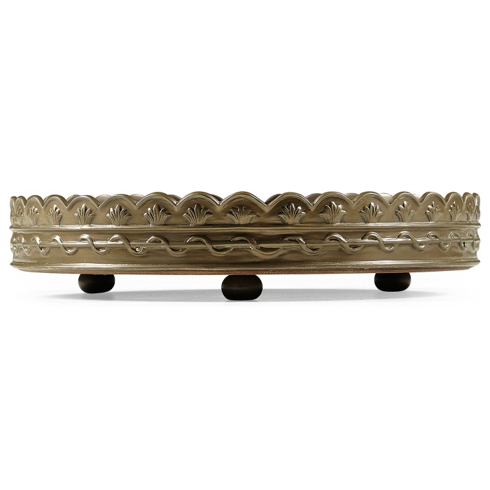 Small Circular Seaweed Marquetry Tray