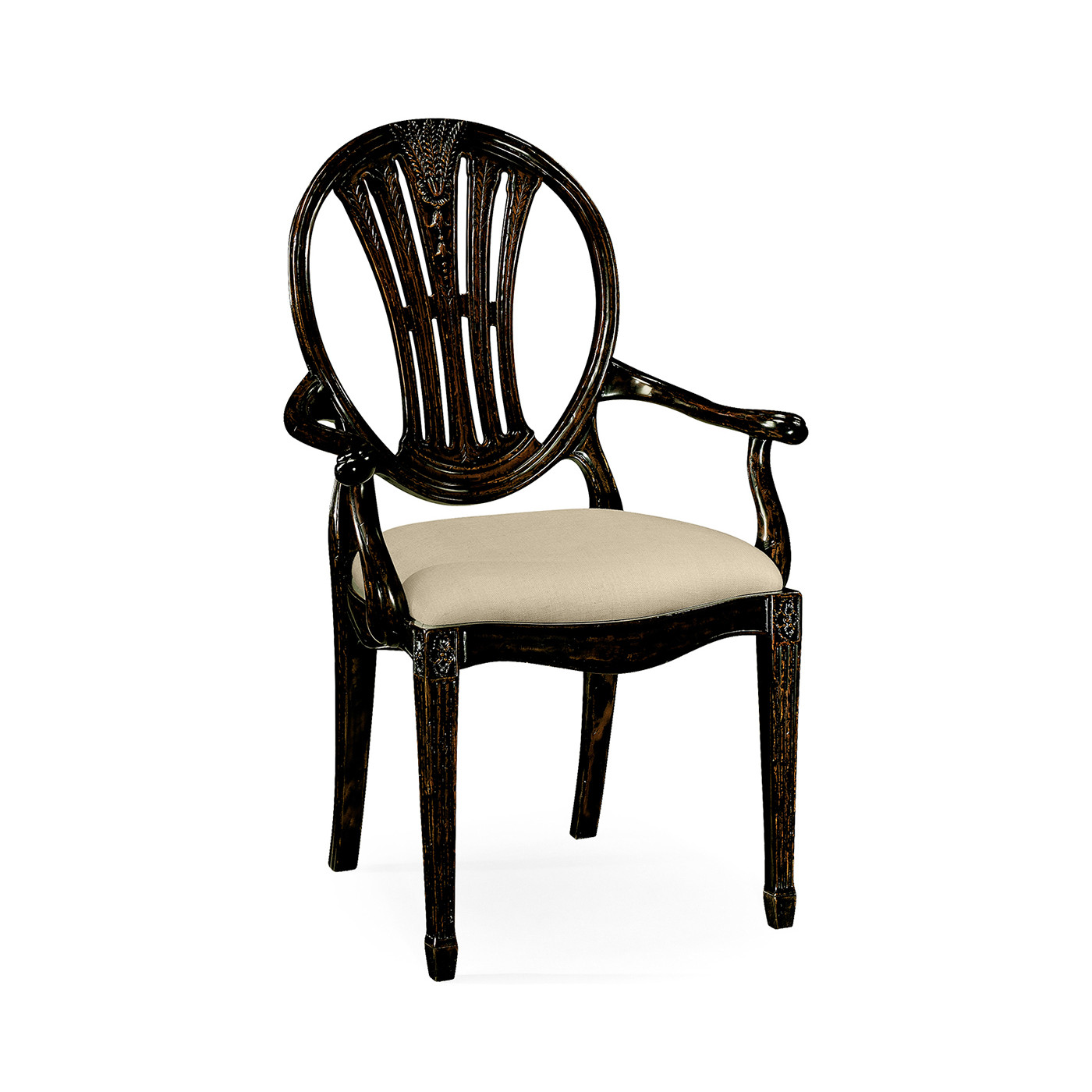 Hepplewhite Wheatsheaf Honey Black Arm Chair