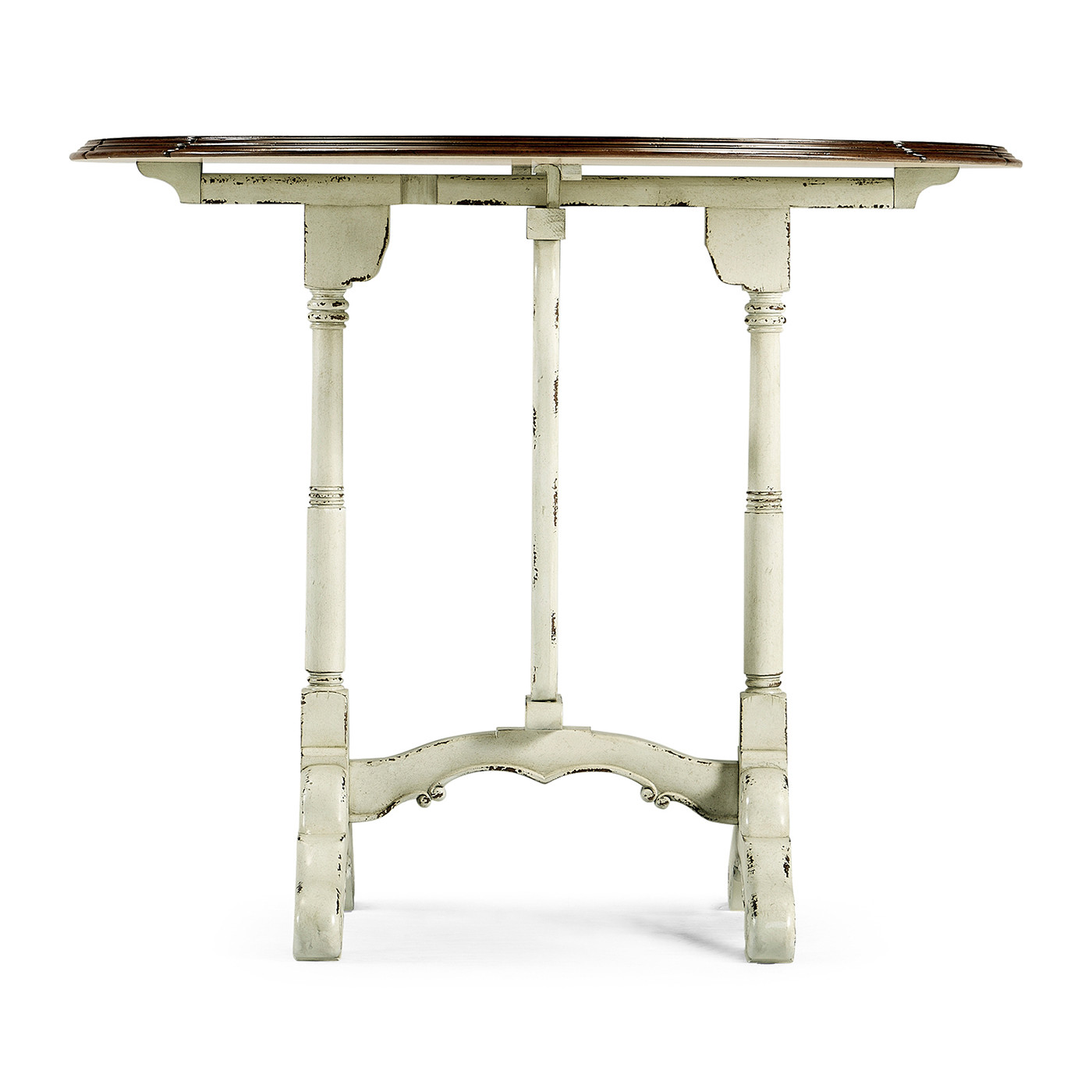 White rub-through tilt top table