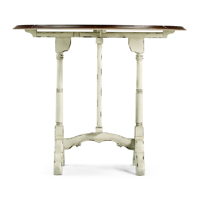 White rub-through tilt top table