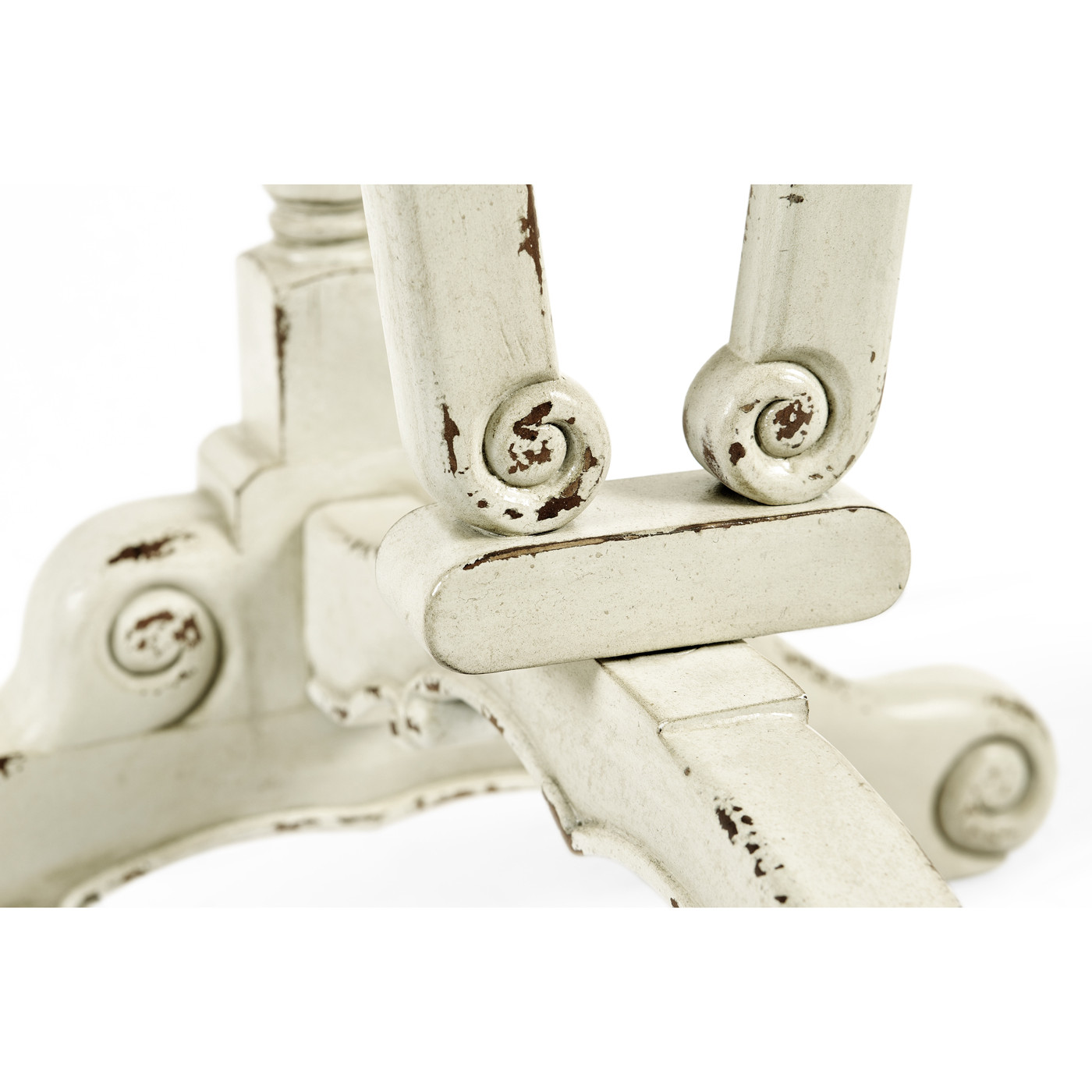 White rub-through tilt top table