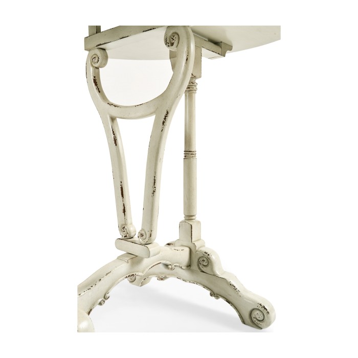 White rub-through tilt top table
