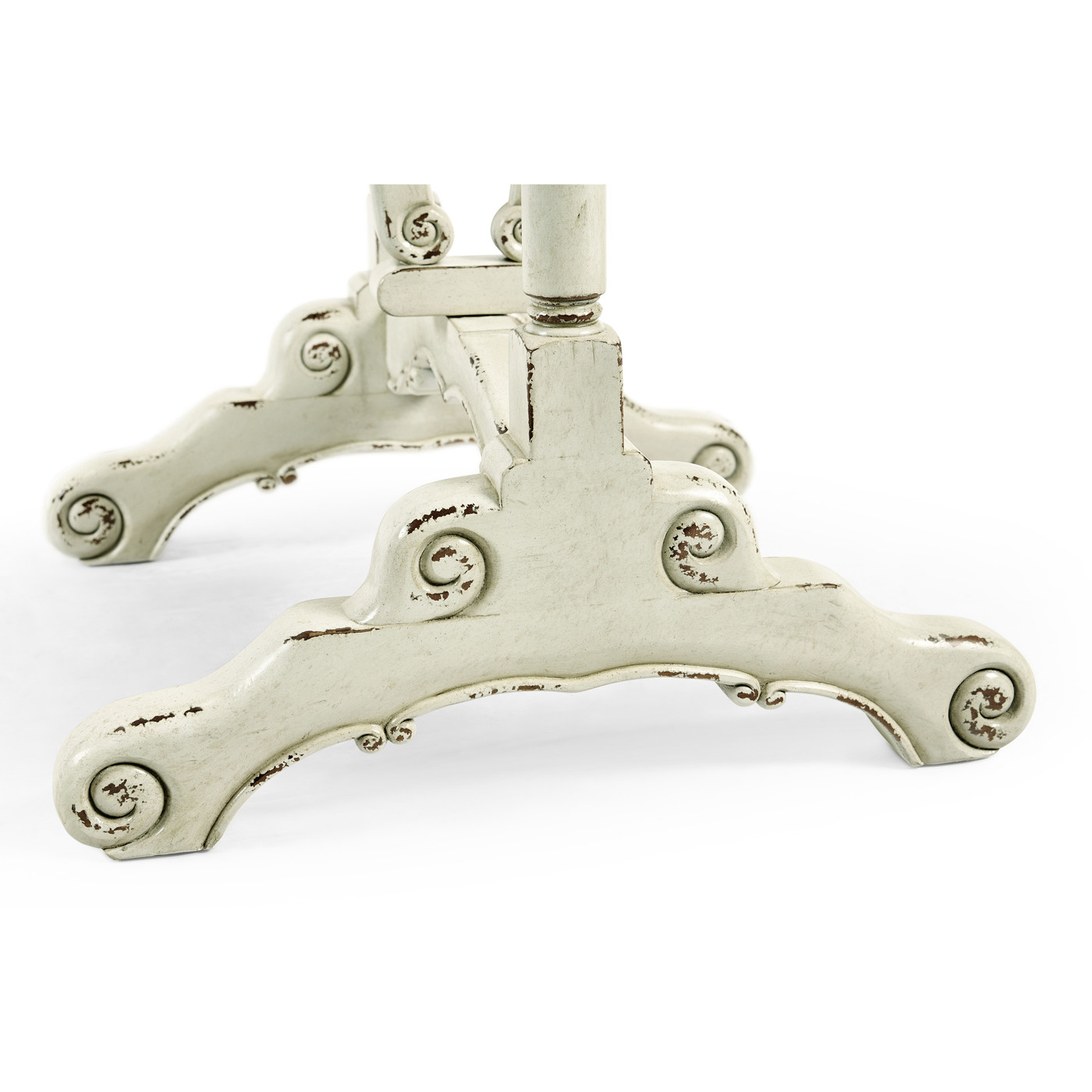 White rub-through tilt top table