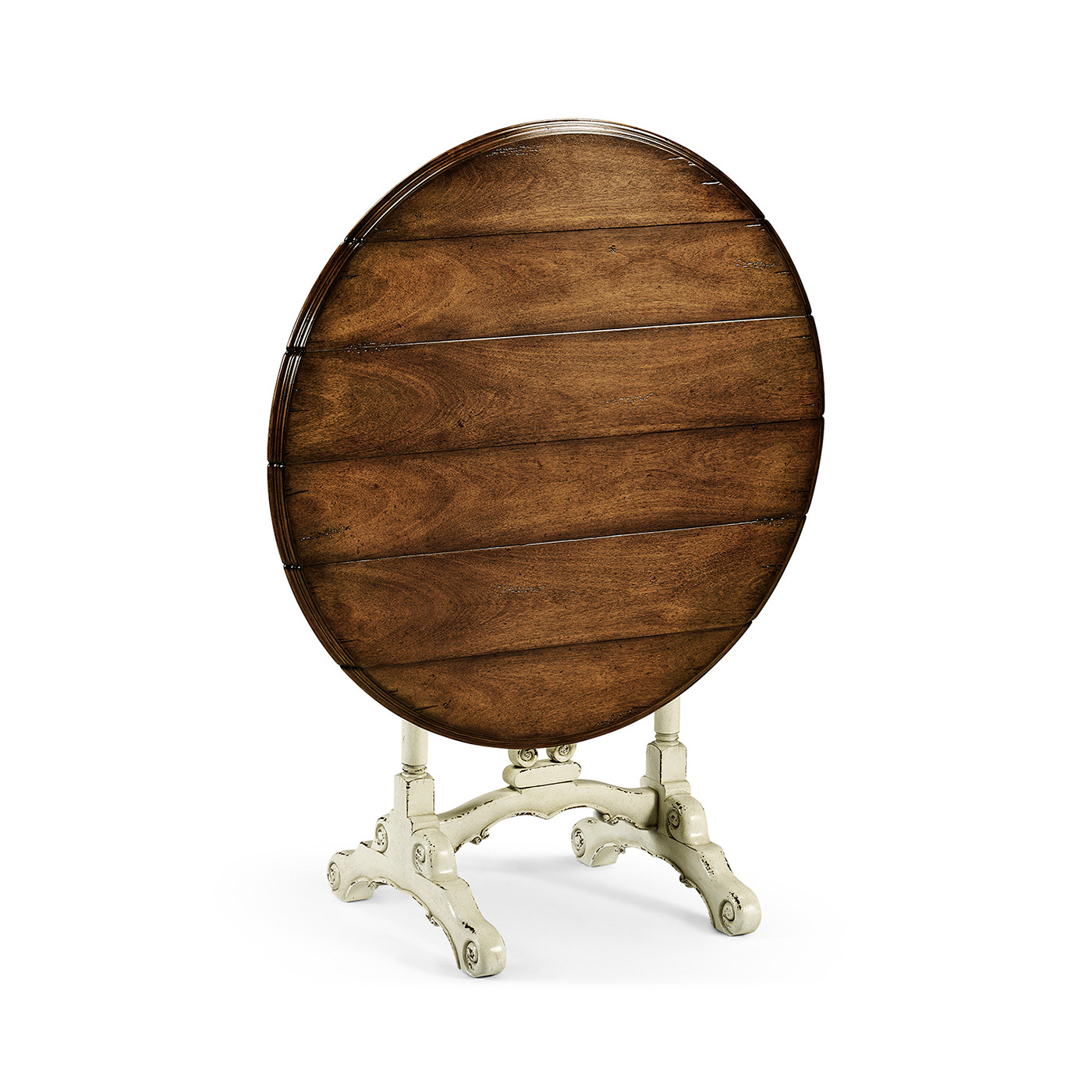 White rub-through tilt top table