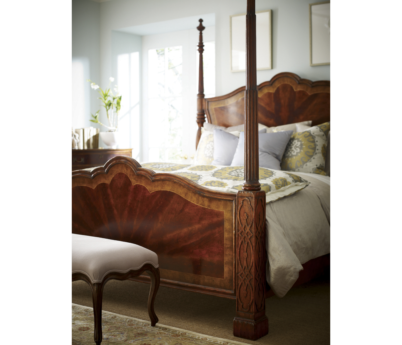 Four Poster Mahogany Cali King Bed