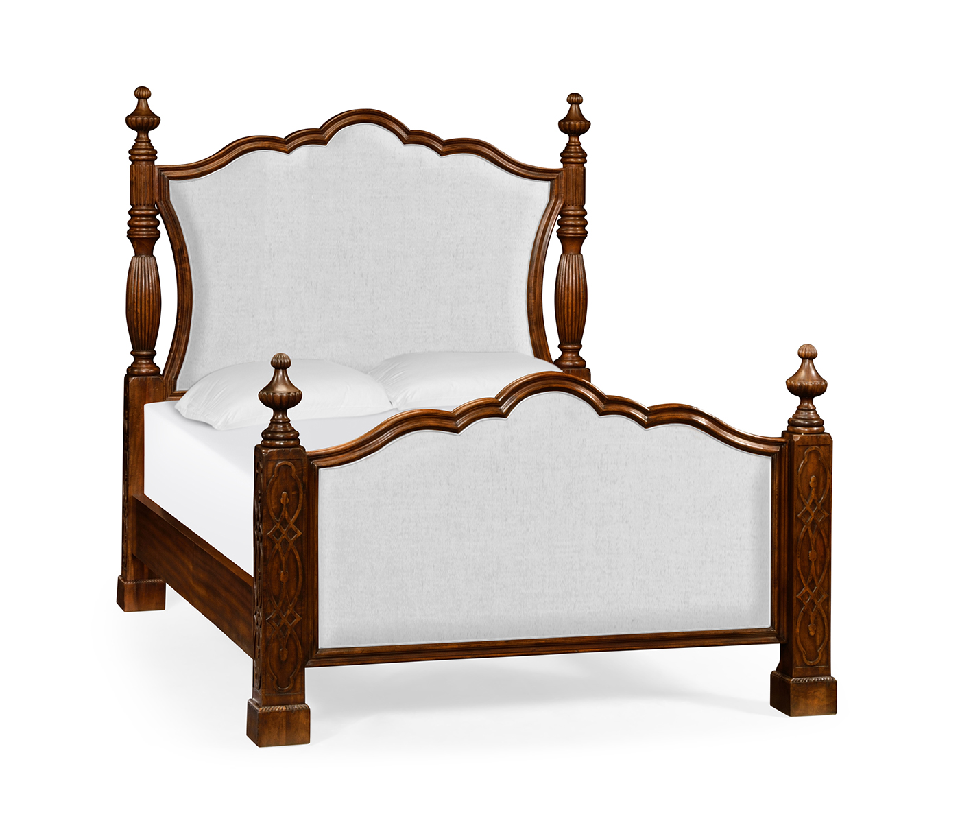 Four Poster Mahogany UK Queen Bed