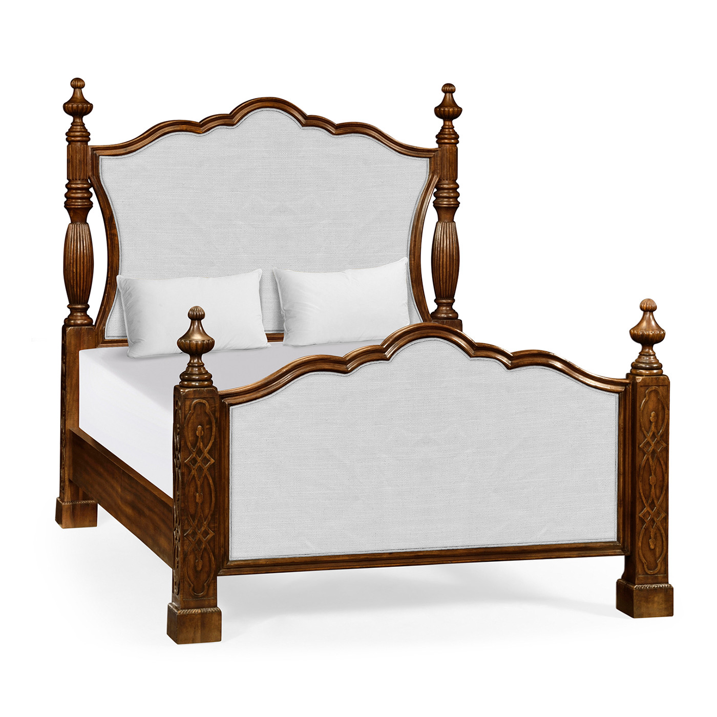 Four Poster Mahogany UK Queen Bed